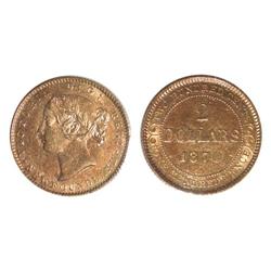 1870 Dot Newfoundland $2 Gold-EF40