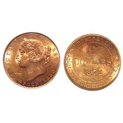 1872 Newfoundland $2 Gold-PCGS MS62