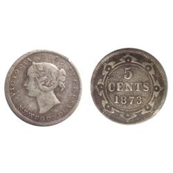 1873H Newfoundland Five Cents-ICCS F15