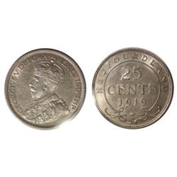 1919c Newfoundland Twenty-Five Cents-EF45