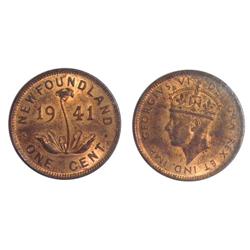 1941c Newfoundland Small Cent-ICCS MS63RB