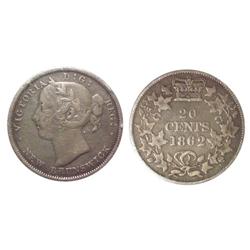 1862 New Brunswick Twenty Cents-ICCS VG8