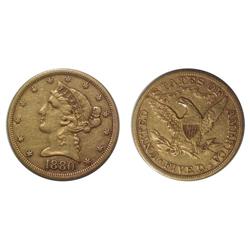 1880 U.S.A. Gold $5 - VF