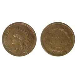 1859 USA 1cent-ICCS AU55 Lacquered