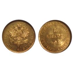 1913S Finland 10 Markkaa-NGC MS66