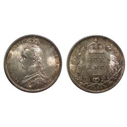 1888 Great Britain Sixpence-Unc