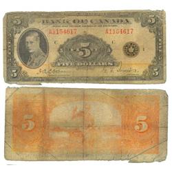 1935 Bank of Canada $5-Good