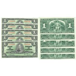 1937 Bank of Canada $1's-Unc