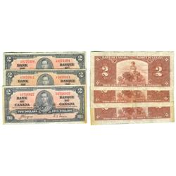 1937 Bank of Canada $2's-F/VF