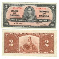 1937 Bank of Canada $2-VF/EF