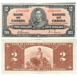 1937 Bank of Canada $2 - EF+