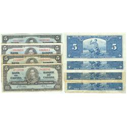 1937 Bank of Canada $5's-VG/VF+
