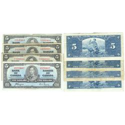 1937 Bank of Canada $5's-VG/aEF