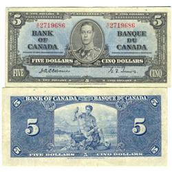 1937 Bank of Canada $5-VF