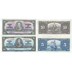 1937 Bank of Canada $5 & $10-EF