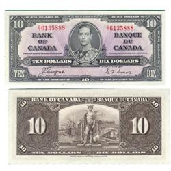 1937 Bank of Canada $10-CCGS AU50