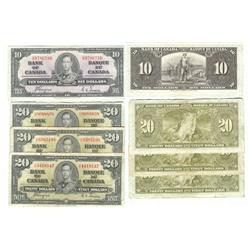 1937 Bank of Canada $10&$20's-VG/VF