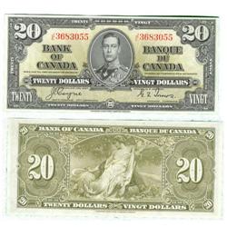 1937 Bank of Canada $20-Unc