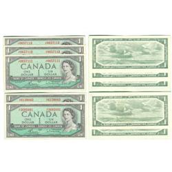 1954 Bank of Canada $1's-Unc