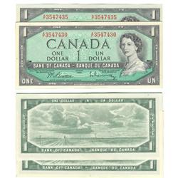 1954 Bank of Canada $1Consecutive Run-Unc