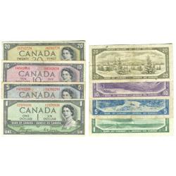 "1954 Bank of Canada Devil Face $1,5,10,20"
