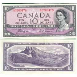 1954 Bank of Canada $10 Devil Face-aUnc