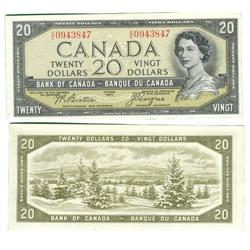 1954 Bank of Canada $20 Devil Face-Unc