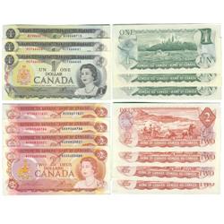 1973/74 Bank of Canada $1's&$2's-Unc