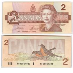 1986 Bank of Canada $2 - Unc