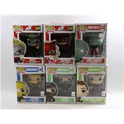 LOT OF 6 ASSORTED FUNKO POPS- GAMES VARIETY PACK;