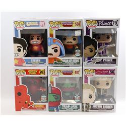 LOT OF 6 ASSORTED FUNKO POPS- VARIETY PACK;