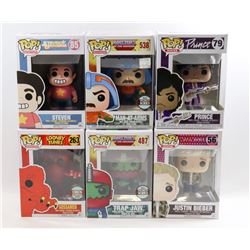 LOT OF 6 ASSORTED FUNKO POPS- VARIETY PACK;