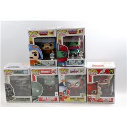 LOT OF 6 ASSORTED FUNKO POPS- VARIETY PACK;