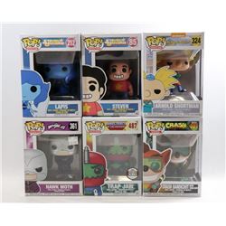 LOT OF 6 ASSORTED FUNKO POPS- VARIETY PACK;