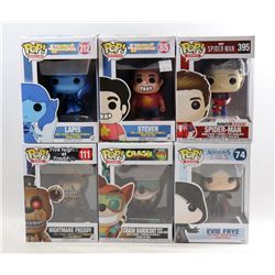 LOT OF 6 ASSORTED FUNKO POPS- VARIETY PACK;