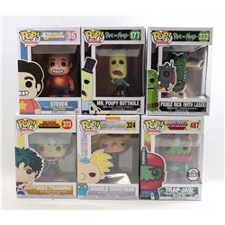 LOT OF 6 ASSORTED FUNKO POPS- VARIETY PACK;