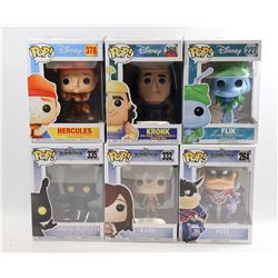 LOT OF 6 ASSORTED FUNKO POPS- DISNEY VARIETY PACK;