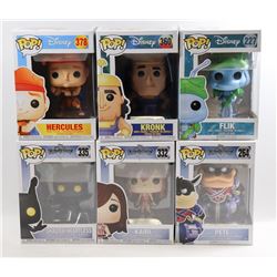 LOT OF 6 ASSORTED FUNKO POPS- DISNEY VARIETY PACK;