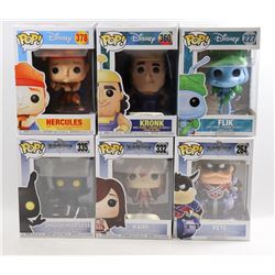 LOT OF 6 ASSORTED FUNKO POPS- DISNEY VARIETY PACK;