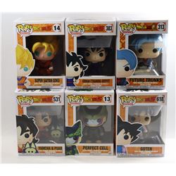 LOT OF 6 ASSORTED FUNKO POPS-  DRAGON BALL Z