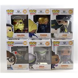 LOT OF 6 ASSORTED FUNKO POPS- OVERWATCH VARIETY