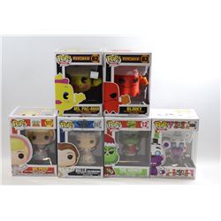 LOT OF 6 ASSORTED FUNKO POPS- VARIETY PACK;