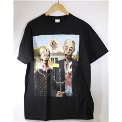 AMERICAN GOTHIC ZOMBIE MEN'S T-SHIRT MEDIUM