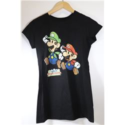 WOMEN'S PAPER MARIO BLACK T-SHIRT MEDIUM