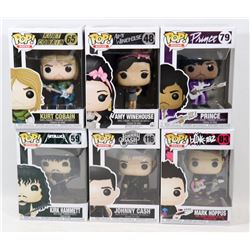 LOT OF 6 ASSORTED FUNKO POPS; ROCK VARIETY PACK;