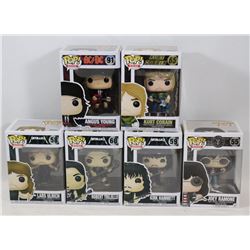 LOT OF 6 ASSORTED FUNKO POPS; ROCK VARIETY PACK;