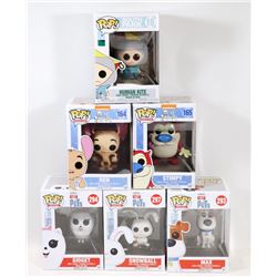 LOT OF 6 ASSORTED FUNKO POPS; VARIETY PACK;