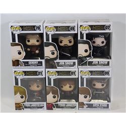 LOT OF 6 ASSORTED FUNKO POPS; GOT VARIETY PACK;