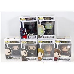 LOT OF 6 ASSORTED FUNKO POPS; GOT VARIETY PACK;