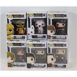 LOT OF 6 ASSORTED FUNKO POPS; GOT VARIETY PACK;